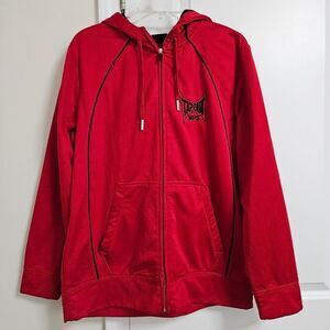 Tapout MPS Jacket Soft Shell Hooded Men's Medium Red Pockets Full Zip EUC